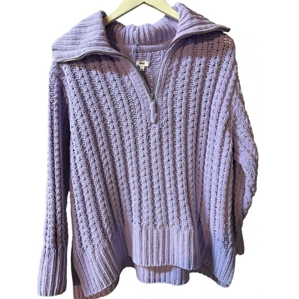 Aerie small oversized lilac chunky sweater
